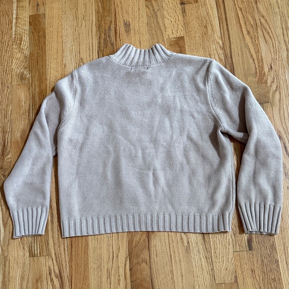 Calvin Klein Cable Knit Turtleneck Cropped Sweater, Size XL - Picture 7 of 8